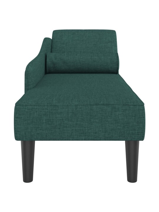 Lenoška s poduškami tmavě zelená textil