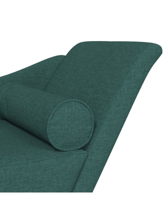 Lenoška s poduškami tmavě zelená textil