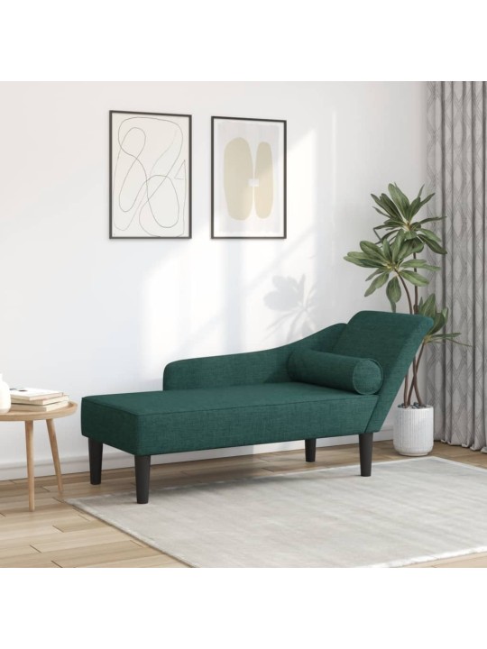 Lenoška s poduškami tmavě zelená textil