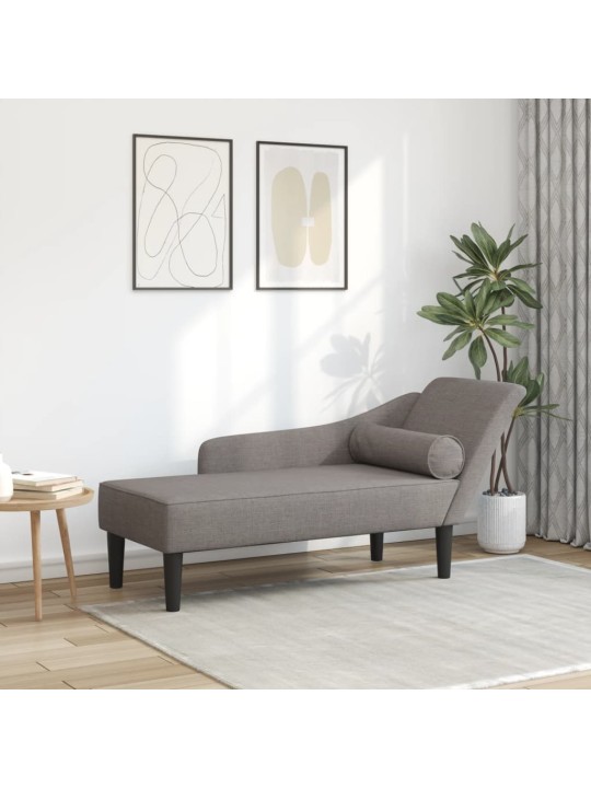 Lenoška s poduškami taupe textil