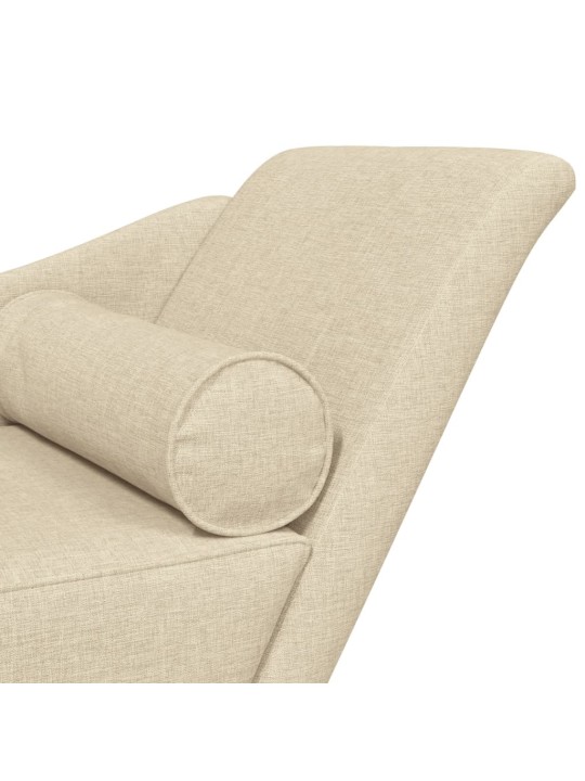 Lenoška s poduškami krémová textil