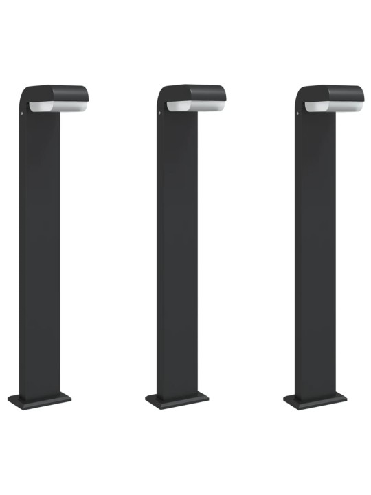 Venkovní stojací lampy 3 ks černé 80 cm litý hliník