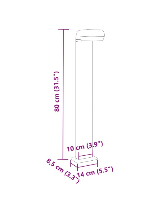 Venkovní stojací lampy 3 ks černé 80 cm litý hliník