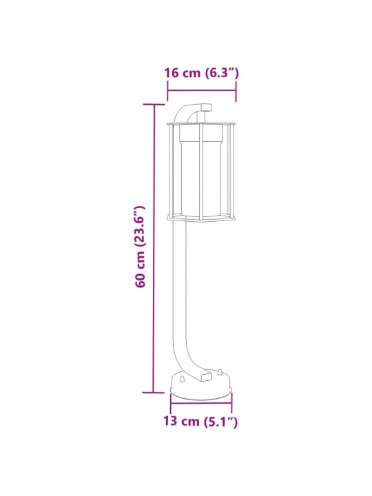 Venkovní stojací lampa černá 60 cm nerezová ocel
