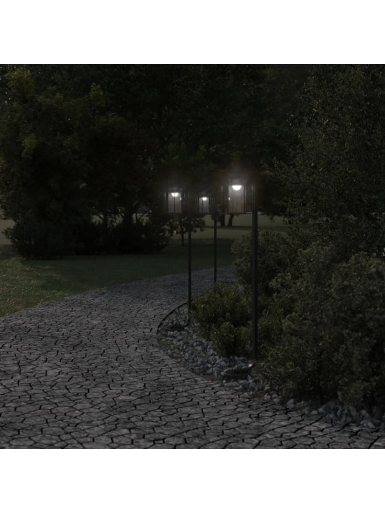 Venkovní stojací lampy 3 ks černé 100 cm nerezová ocel