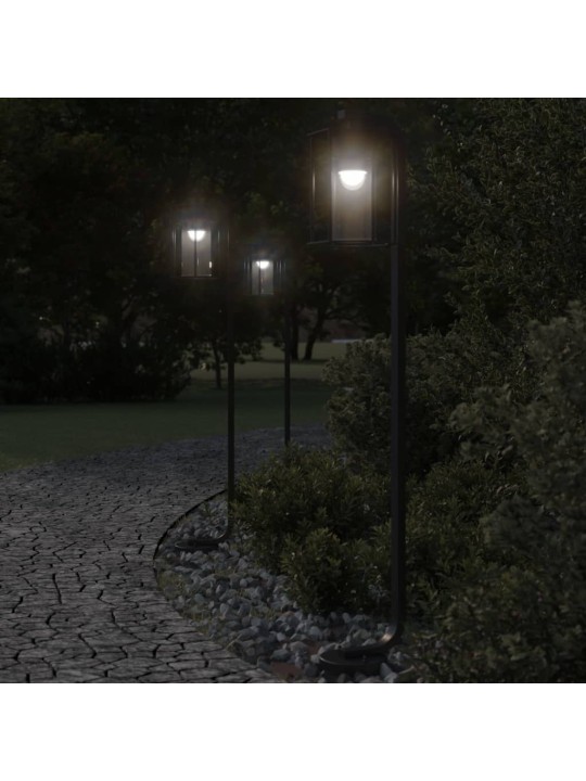 Venkovní stojací lampy 3 ks černé 100 cm nerezová ocel