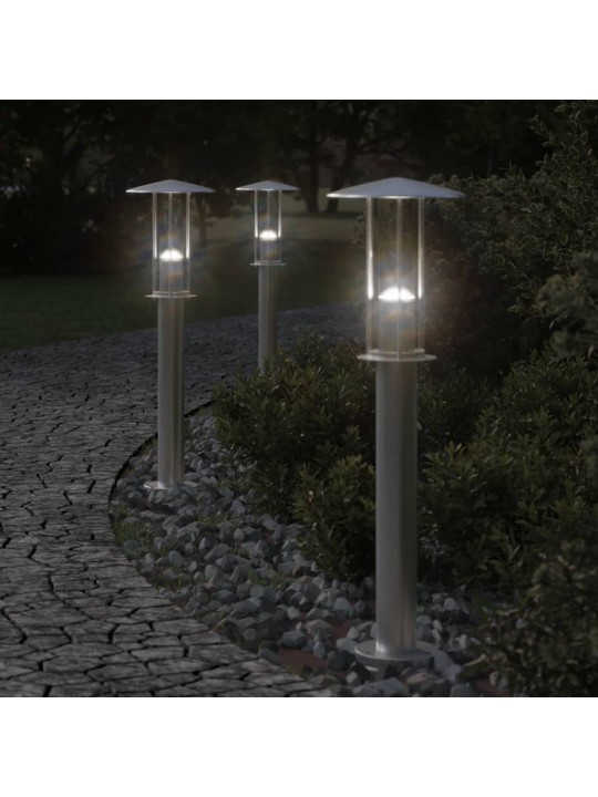 Venkovní stojací lampa stříbrná 60 cm nerezová ocel