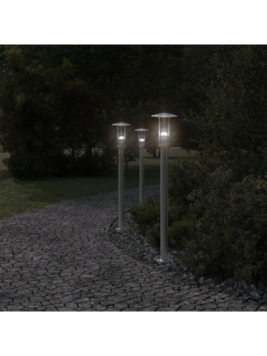Venkovní stojací lampa stříbrná 100 cm nerezová ocel