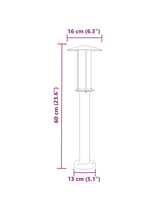 Venkovní stojací lampa černá 60 cm nerezová ocel