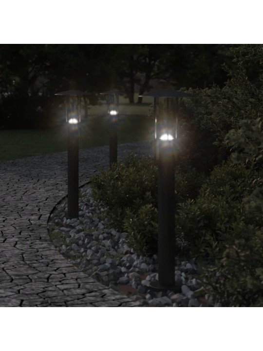 Venkovní stojací lampy 3 ks černé 60 cm nerezová ocel