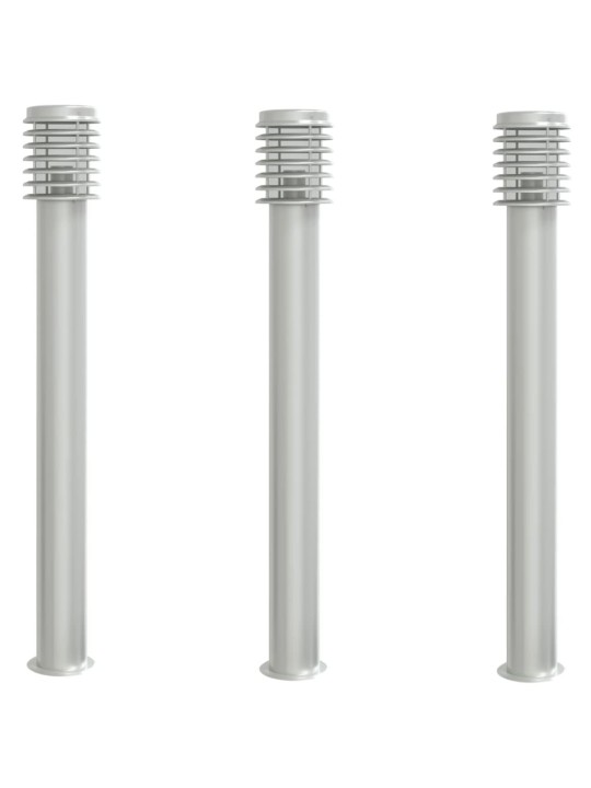 Venkovní stojací lampy 3 ks stříbrné 110 cm nerezová ocel