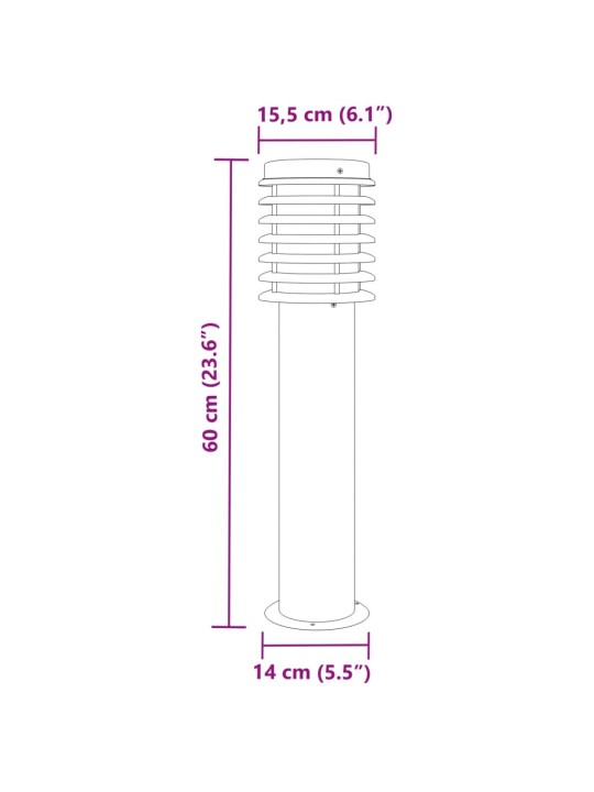 Venkovní stojací lampa černá 60 cm nerezová ocel