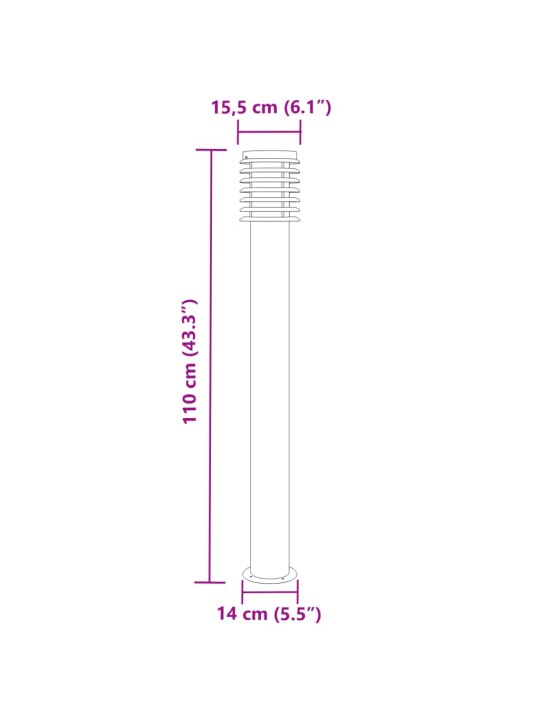 Venkovní stojací lampa černá 110 cm nerezová ocel