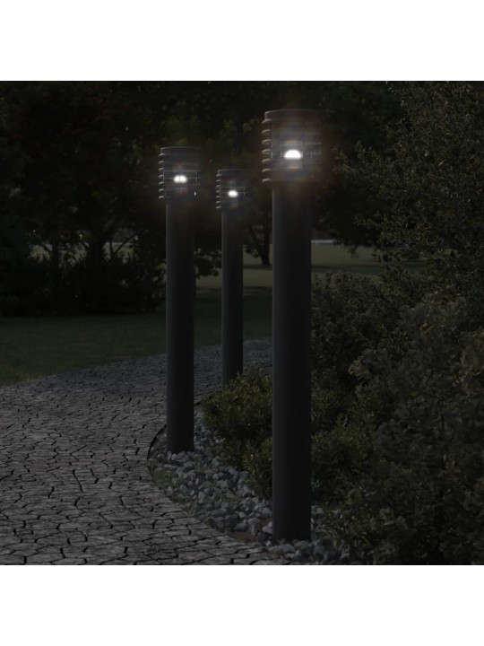 Venkovní stojací lampy 3 ks černé 110 cm nerezová ocel