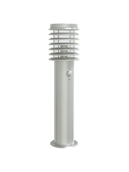 Venkovní stojací lampa s čidlem stříbrná 60 cm nerezová ocel