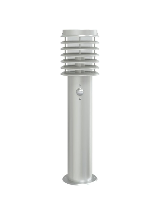 Venkovní stojací lampa s čidlem stříbrná 60 cm nerezová ocel