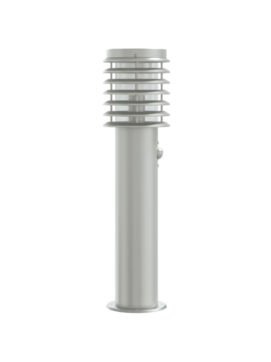 Venkovní stojací lampa s čidlem stříbrná 60 cm nerezová ocel