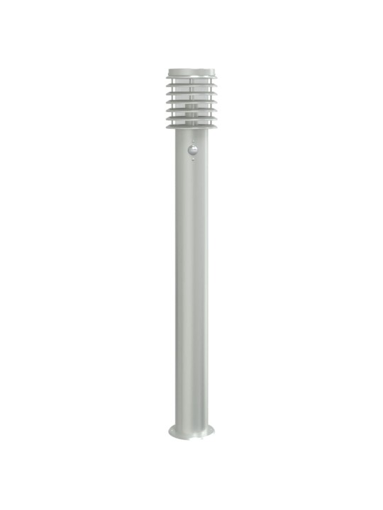 Venkovní stojací lampy s čidly 3 ks stříbrné 110 cm ocel