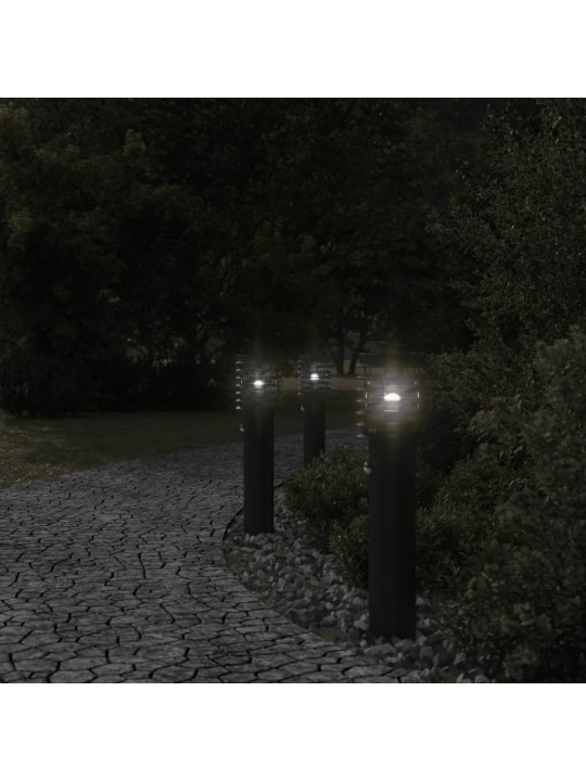 Venkovní stojací lampa s čidlem černá 60 cm nerezová ocel