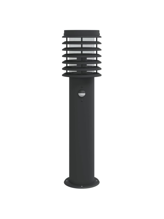Venkovní stojací lampy s čidly 3 ks černé 60 cm nerezová ocel