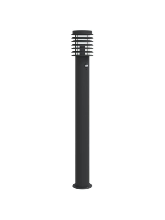 Venkovní stojací lampa s čidlem černá 110 cm nerezová ocel