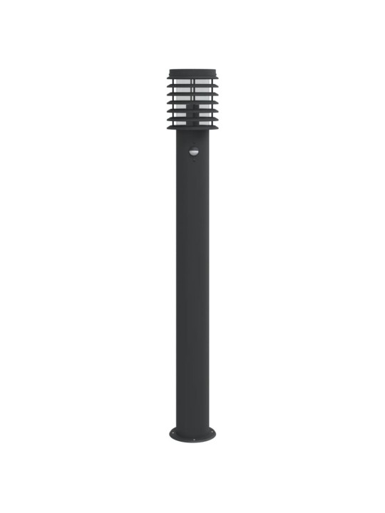 Venkovní stojací lampy s čidly 3 ks černé 110 cm nerezová ocel