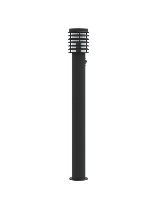 Venkovní stojací lampy s čidly 3 ks černé 110 cm nerezová ocel