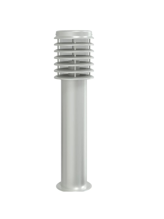 Venkovní stojací lampy se zásuvkou 3 ks stříbrné 60 cm ocel