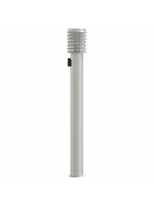 Venkovní stojací lampa se zásuvkou stříbrná 110cm nerezová ocel