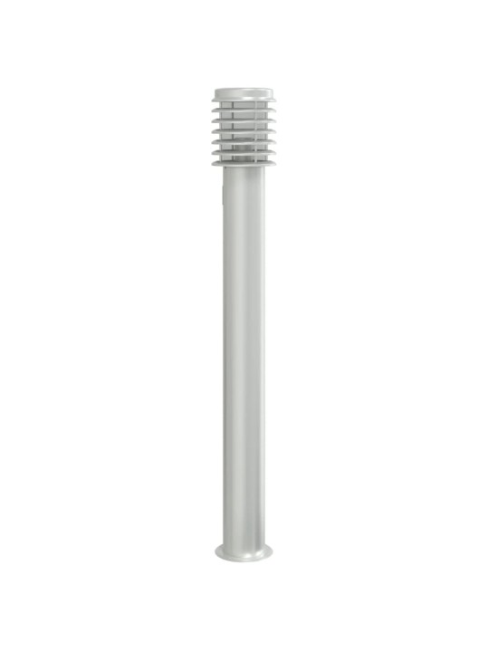 Venkovní stojací lampy se zásuvkou 3 ks stříbrné 110 cm ocel