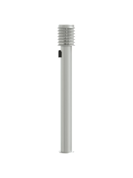 Venkovní stojací lampy se zásuvkou 3 ks stříbrné 110 cm ocel