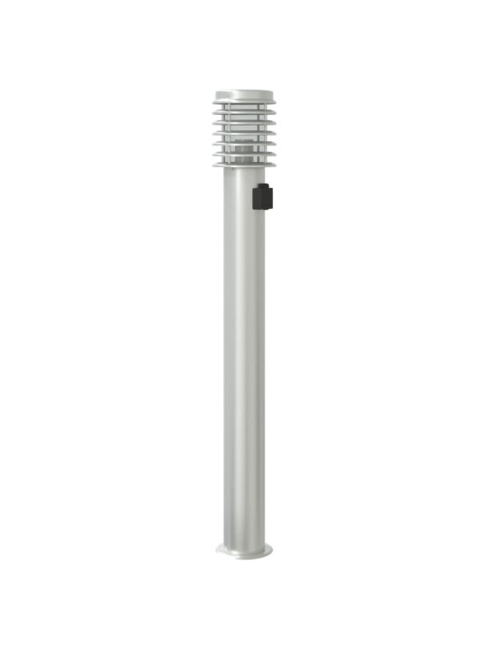 Venkovní stojací lampy se zásuvkou 3 ks stříbrné 110 cm ocel