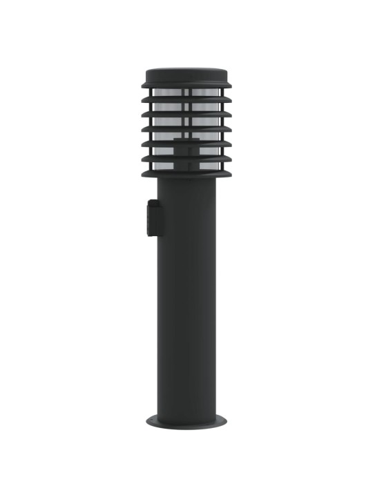 Venkovní stojací lampa se zásuvkou černá 60 cm nerezová ocel