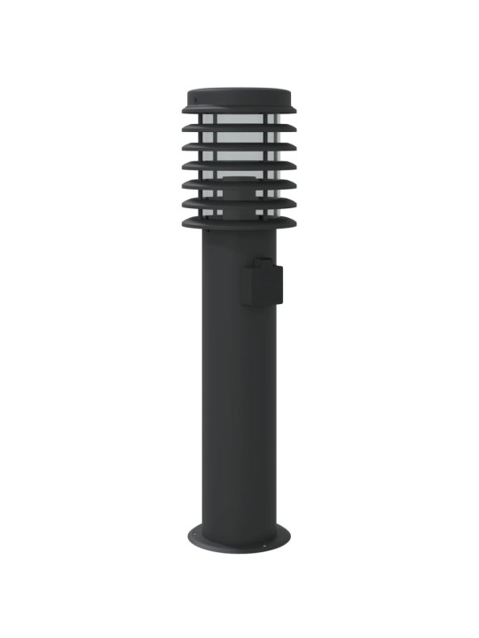 Venkovní stojací lampa se zásuvkou černá 60 cm nerezová ocel