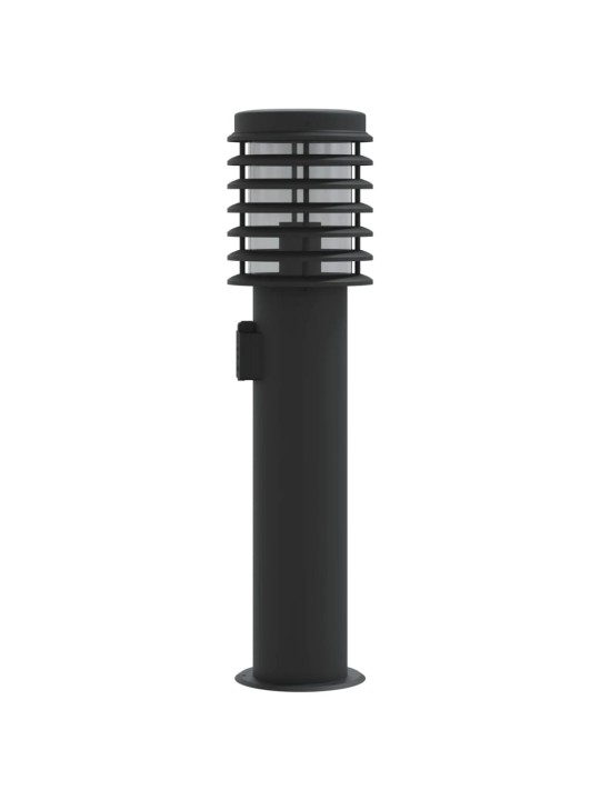 Venkovní stojací lampy se zásuvkou 3 ks černé 60 cm ocel