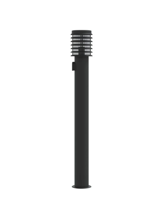 Venkovní stojací lampy se zásuvkou 3 ks černé 110 cm ocel