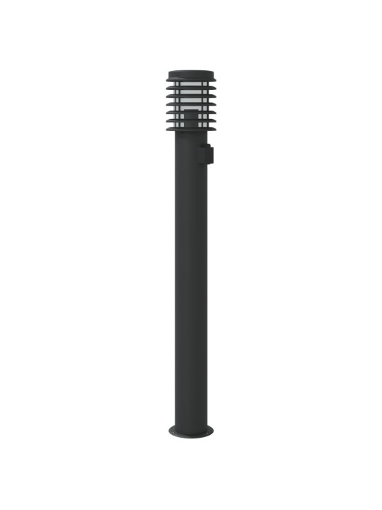 Venkovní stojací lampy se zásuvkou 3 ks černé 110 cm ocel