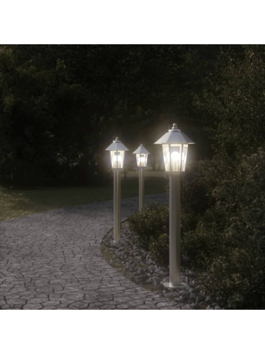 Venkovní stojací lampa stříbrná 80 cm nerezová ocel