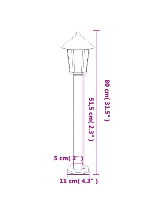 Venkovní stojací lampa stříbrná 80 cm nerezová ocel
