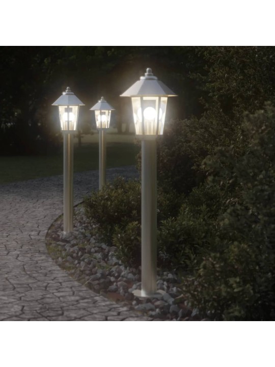 Venkovní stojací lampa stříbrná 80 cm nerezová ocel