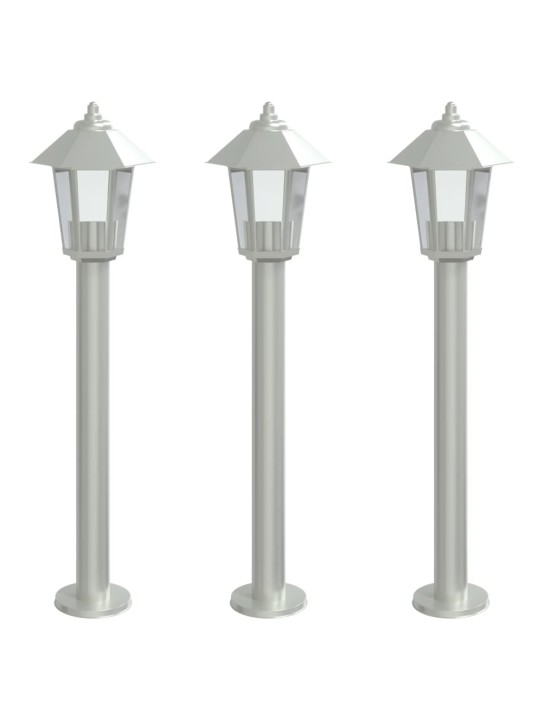 Venkovní stojací lampy 3 ks stříbrné 80 cm nerezová ocel