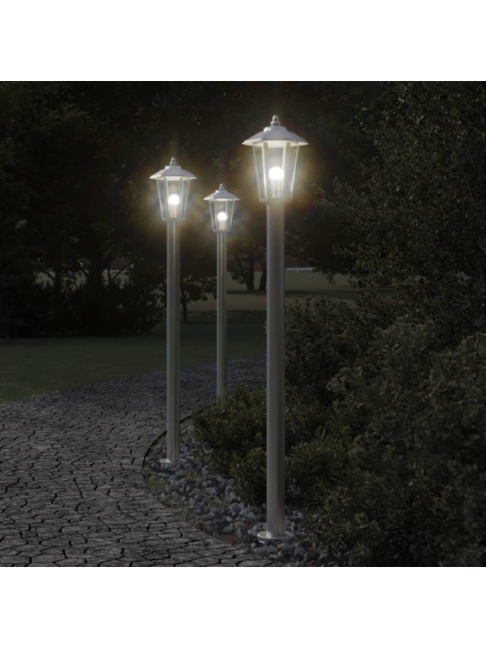 Venkovní stojací lampa stříbrná 120 cm nerezová ocel