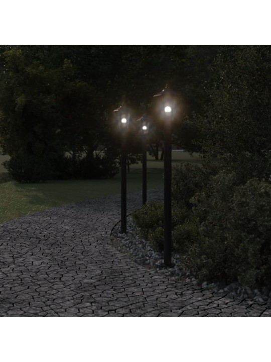 Venkovní stojací lampy 3 ks černé 120 cm nerezová ocel