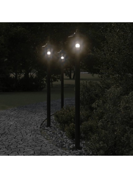 Venkovní stojací lampy 3 ks černé 120 cm nerezová ocel