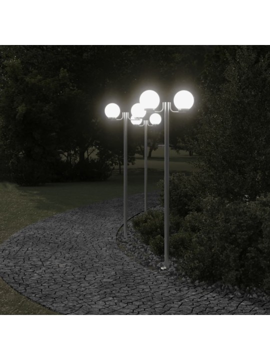 Venkovní stojací lampy 3 ks stříbrné 215 cm nerezová ocel