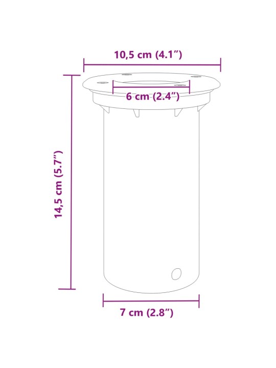 Venkovní zemní svítidlo kulaté černé 10,5 x 10,5 cm litý hliník