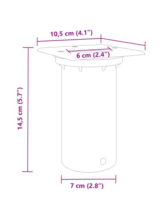 Venkovní zemní svítidlo čtverec černé 10,5x10,5 cm litý hliník