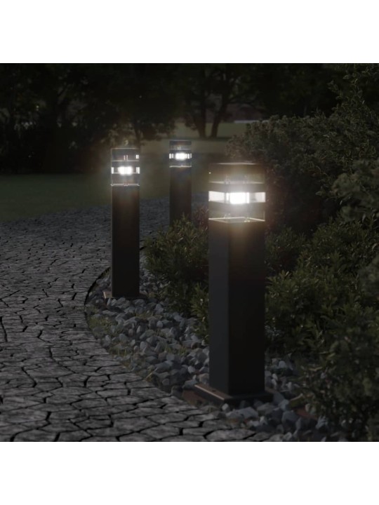 Venkovní stojací lampa černá 50 cm hliník