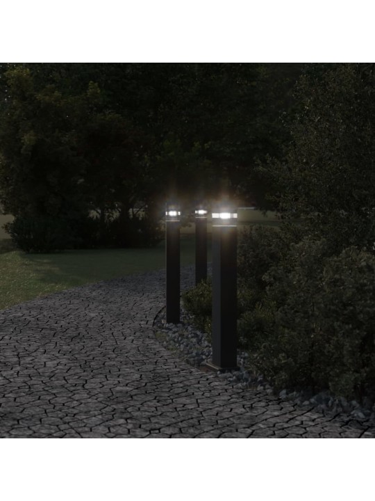 Venkovní stojací lampa černá 80 cm hliník