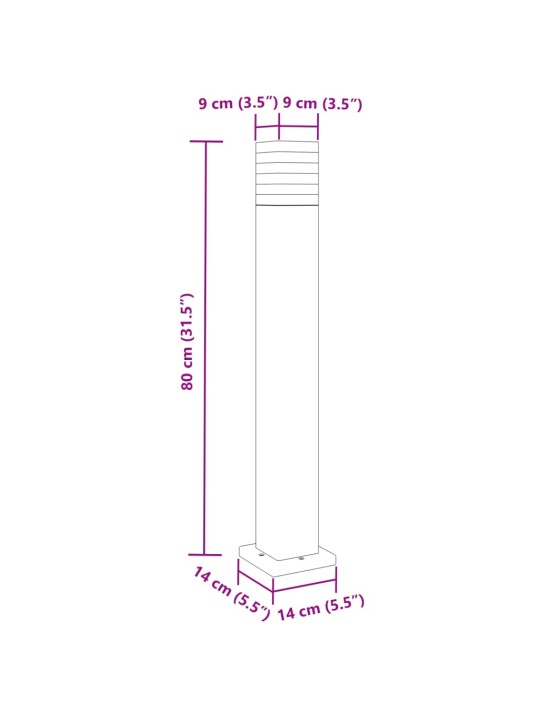 Venkovní stojací lampa černá 80 cm hliník